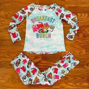 The Children’s Place 2pc Pajamas Girls Medium 7-8 Long Sleeve Pants Breakfast